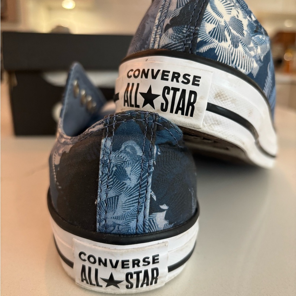 Converse Navy Blue Floral Low Top Sneakers - Picture 6 of 8
